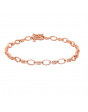 Small Oval and Bar Design Pave set Diamond Bracelet in 9ct Red Gold